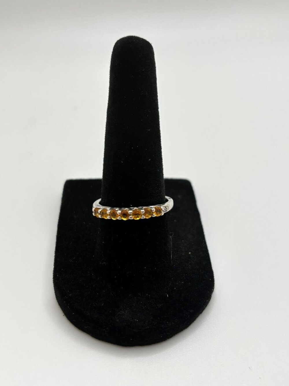 Sterling Silver Citrine Stone ring Size 7 - Picture 1 of 3
